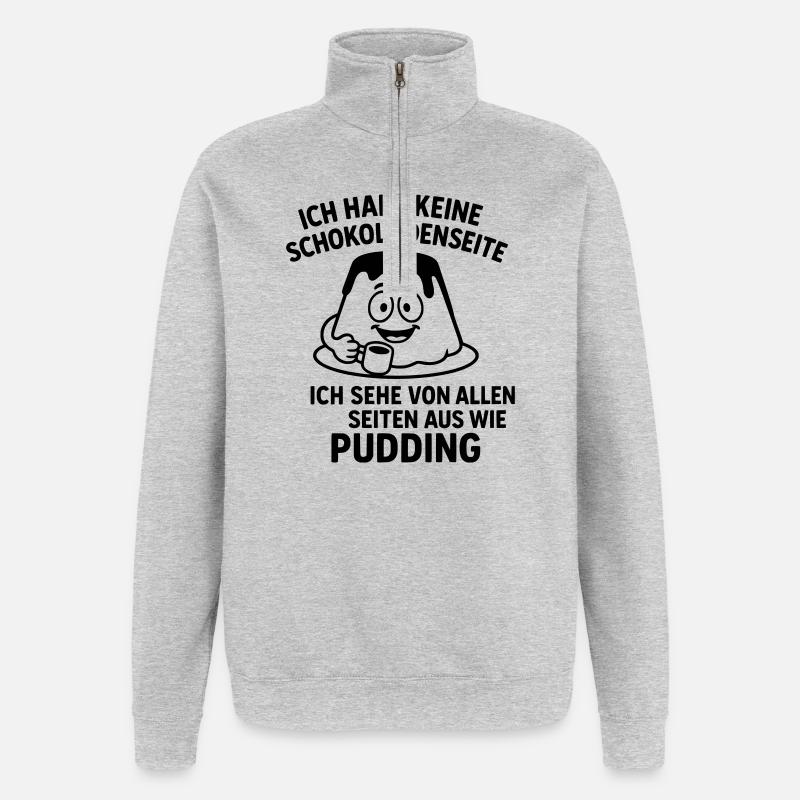 Pudding Côté Chocolat - Sweat à zip 1/4 - gris chiné