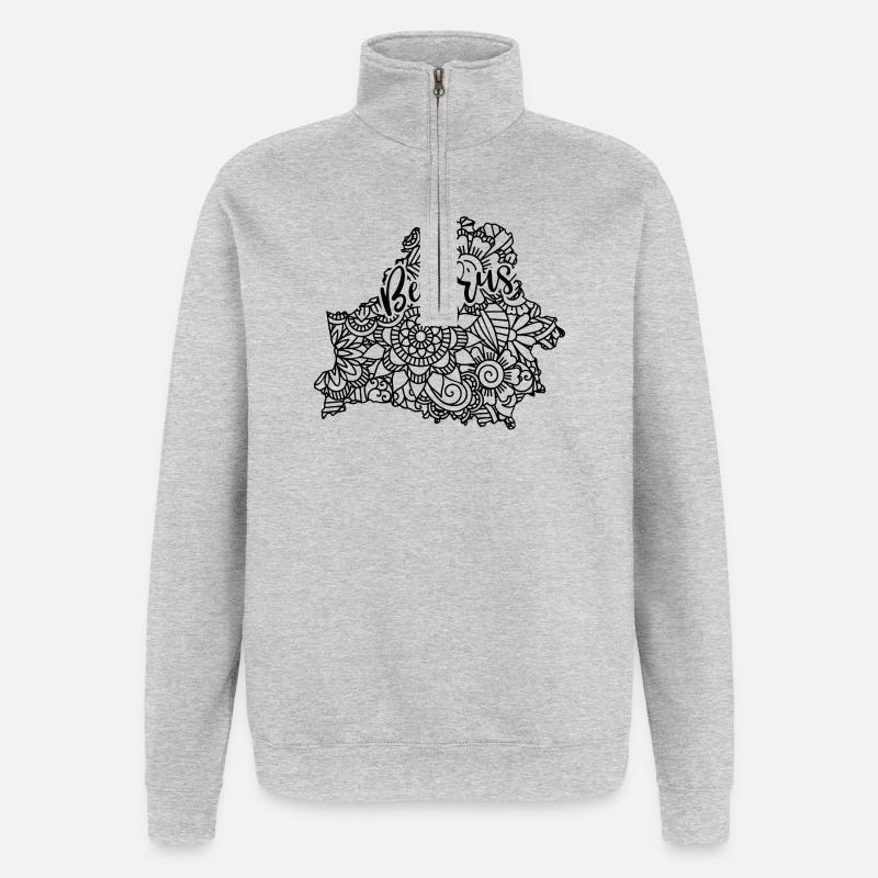 Belarus Map Mandala Eastern Europe Minsk - Quarter-Zip Sweatshirt - heather grey