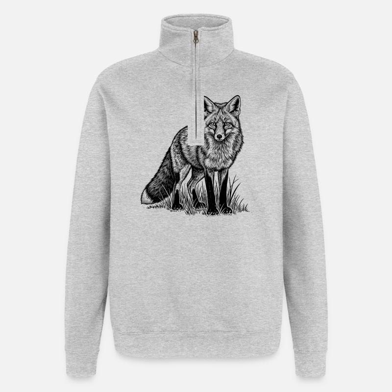 German Fox | Sweet Germany Motif Gift - Quarter-Zip Sweatshirt - heather grey
