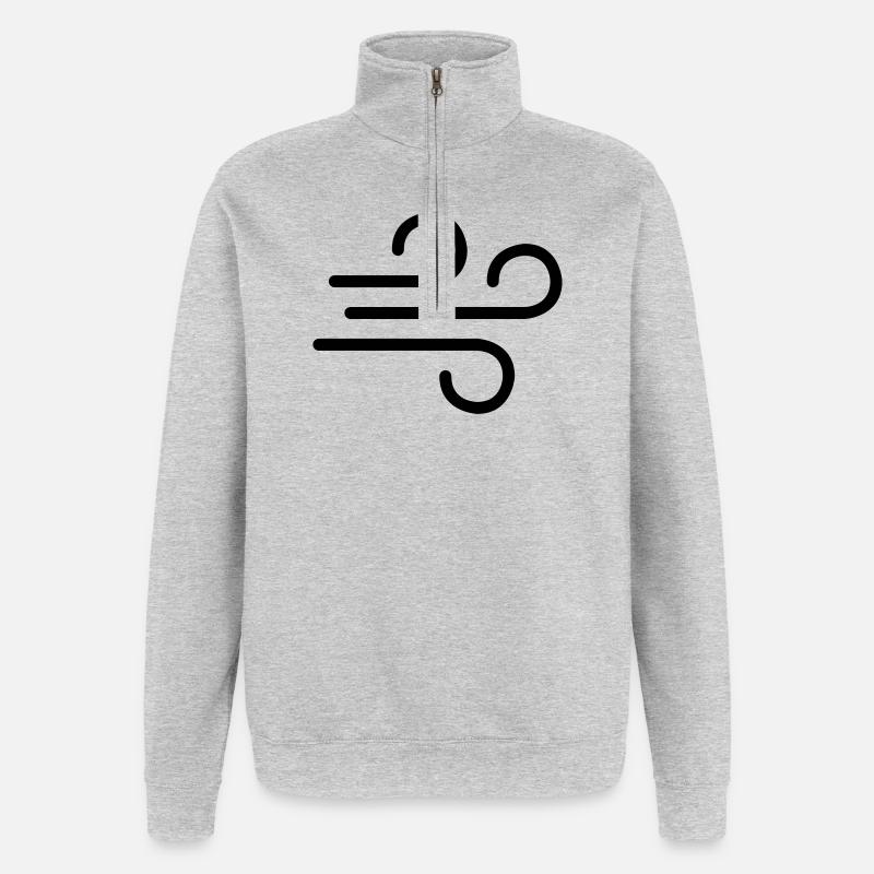 Vent - Sweat à zip 1/4 - gris chiné