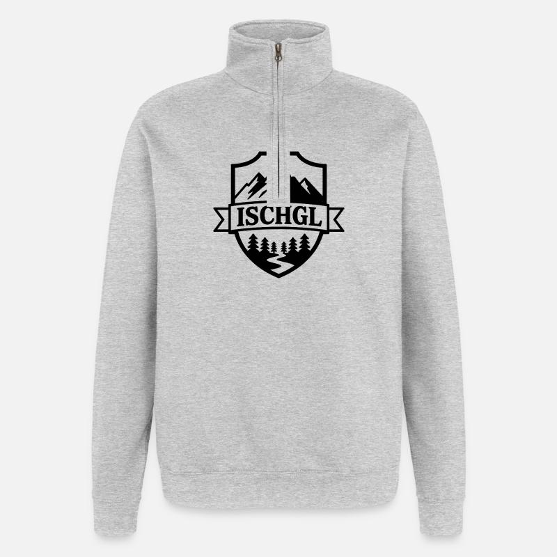 Ischgl - Création de souvenirs - Sweat à zip 1/4 - gris chiné