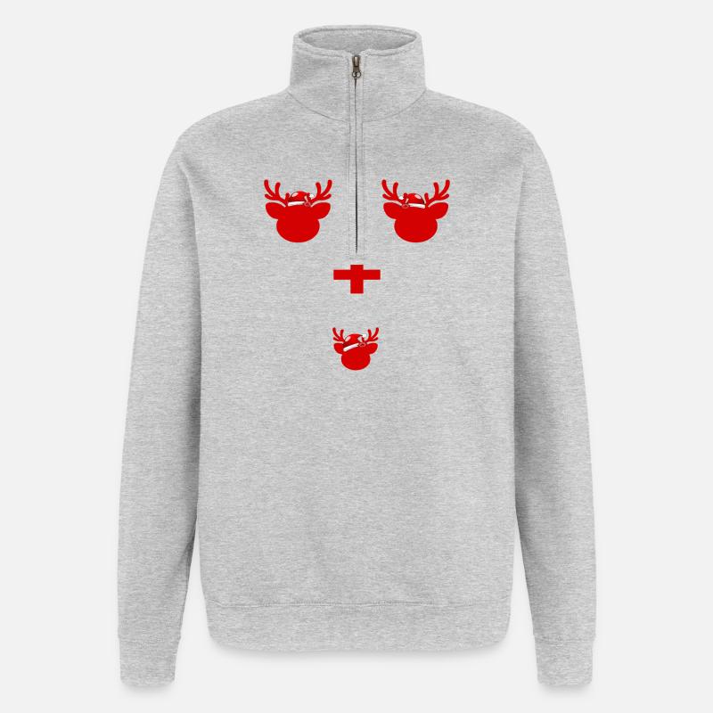 PREMIER RENNE TRIO DE NOËL - Sweat à zip 1/4 - gris chiné