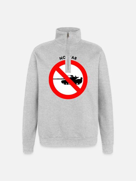 No war - Quarter-Zip Sweatshirt - heather grey