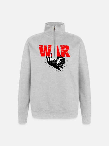 No war - Quarter-Zip Sweatshirt - heather grey