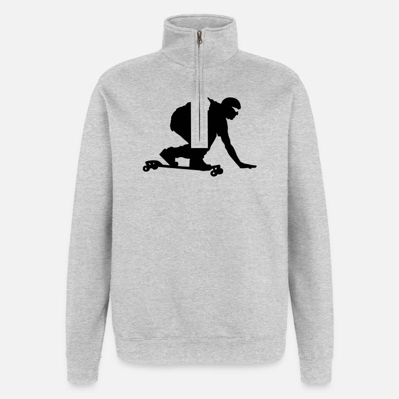 Longboard - Sweat à zip 1/4 - gris chiné