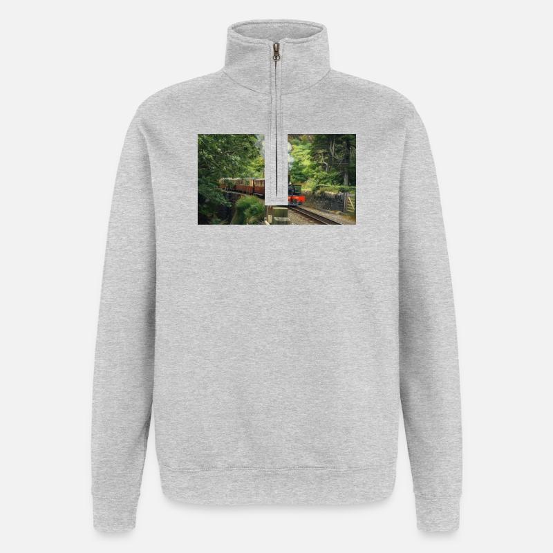 Ffestiniog Idyll - Quarter-Zip Sweatshirt - heather grey