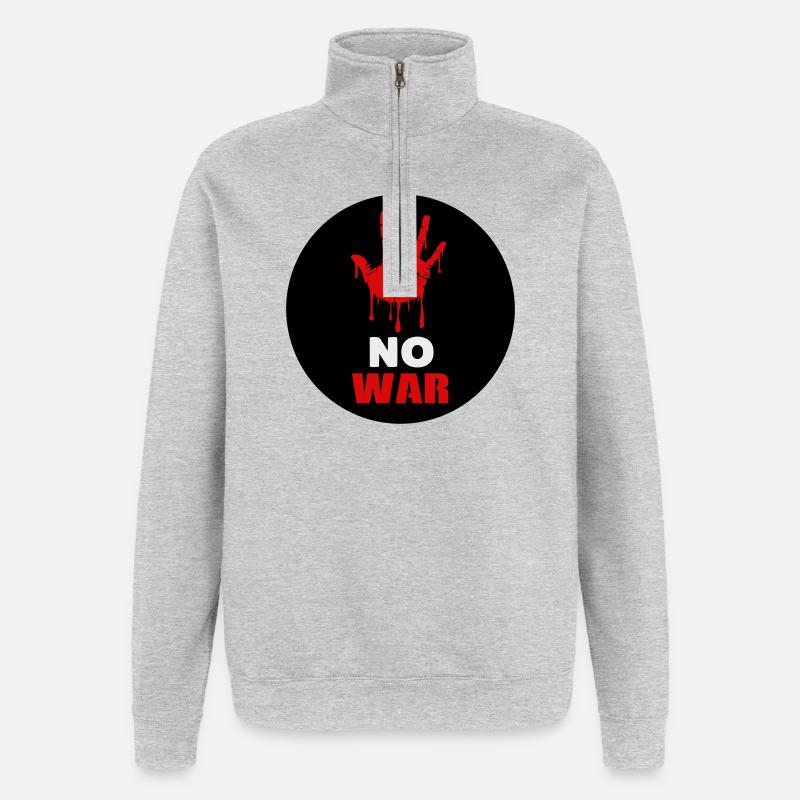 No war - Quarter-Zip Sweatshirt - heather grey