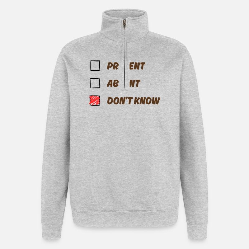 Don't know - Quarter-Zip Sweatshirt - heather grey