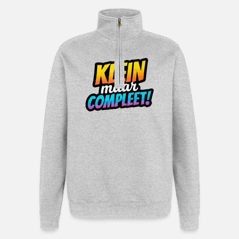 Kleiner, aber vollständiger Retro-Farbverlauf - Quarter-Zip-Sweatshirt - Grau meliert