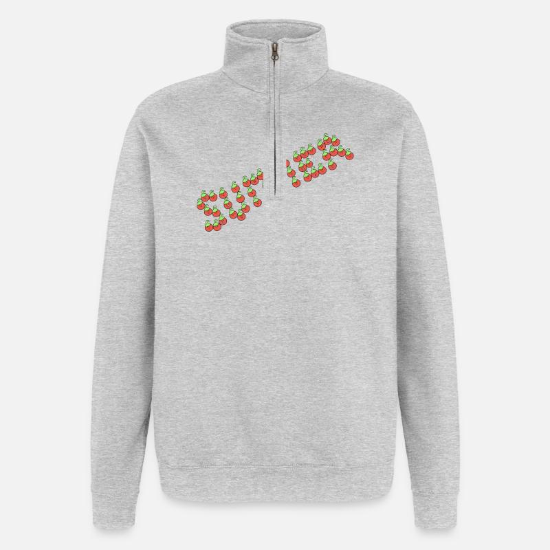 Tomate d’été - Sweat à zip 1/4 - gris chiné