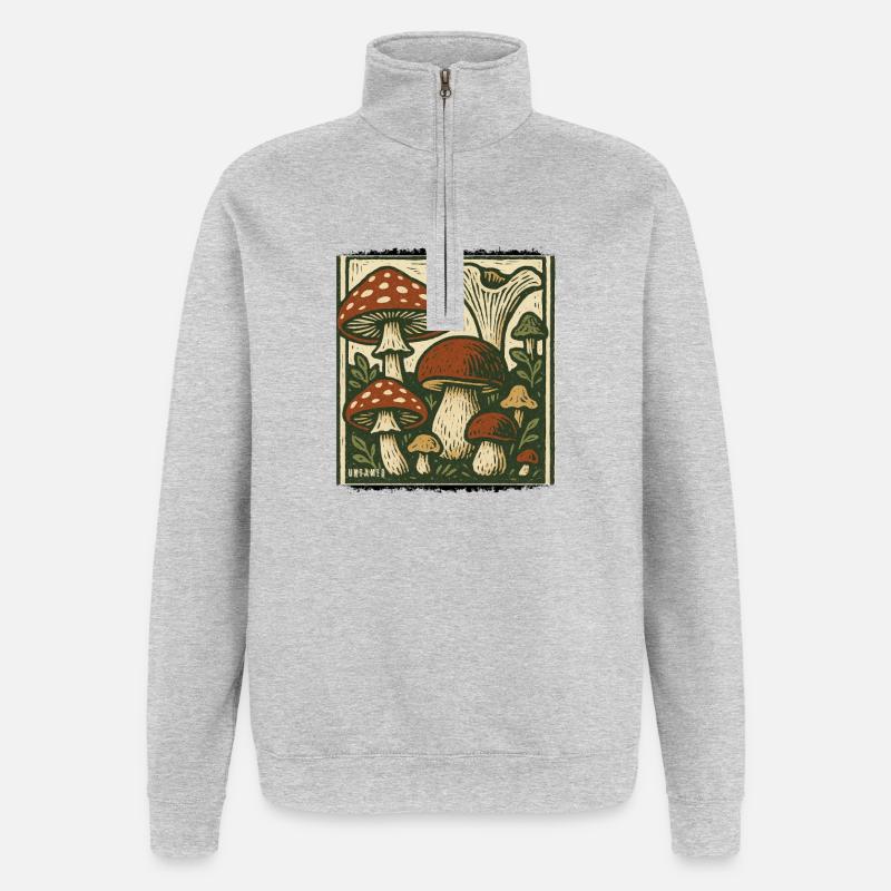 Sauvage - Sweat à zip 1/4 - gris chiné