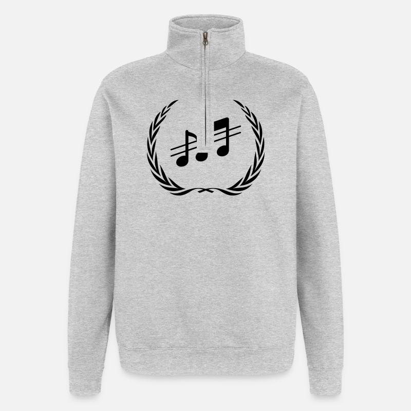 Couronne de notes de musique - Sweat à zip 1/4 - gris chiné