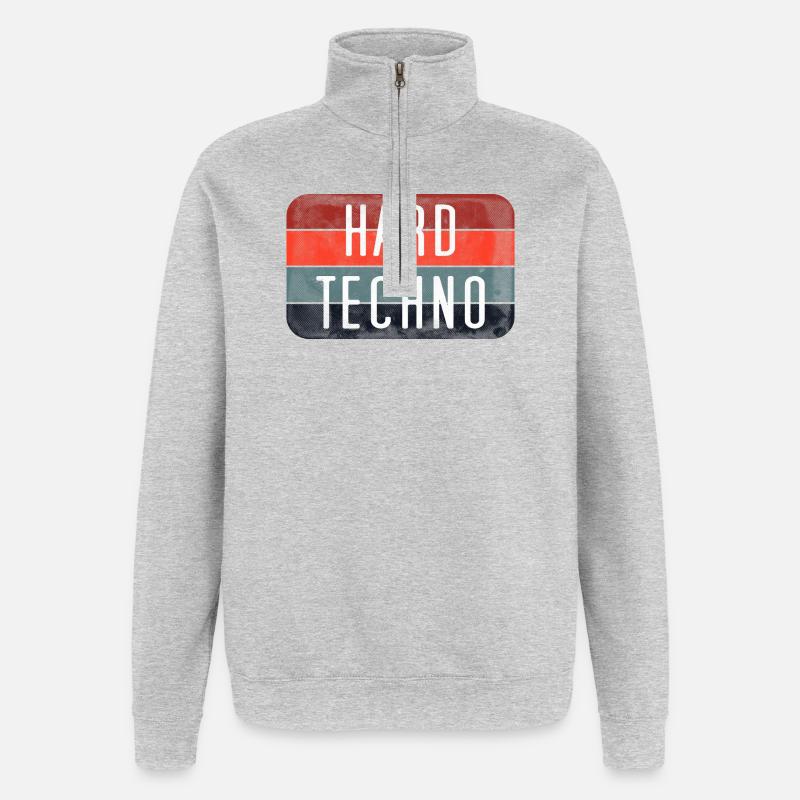 Hard Techno Stripes - Quarter-Zip Sweatshirt - heather grey