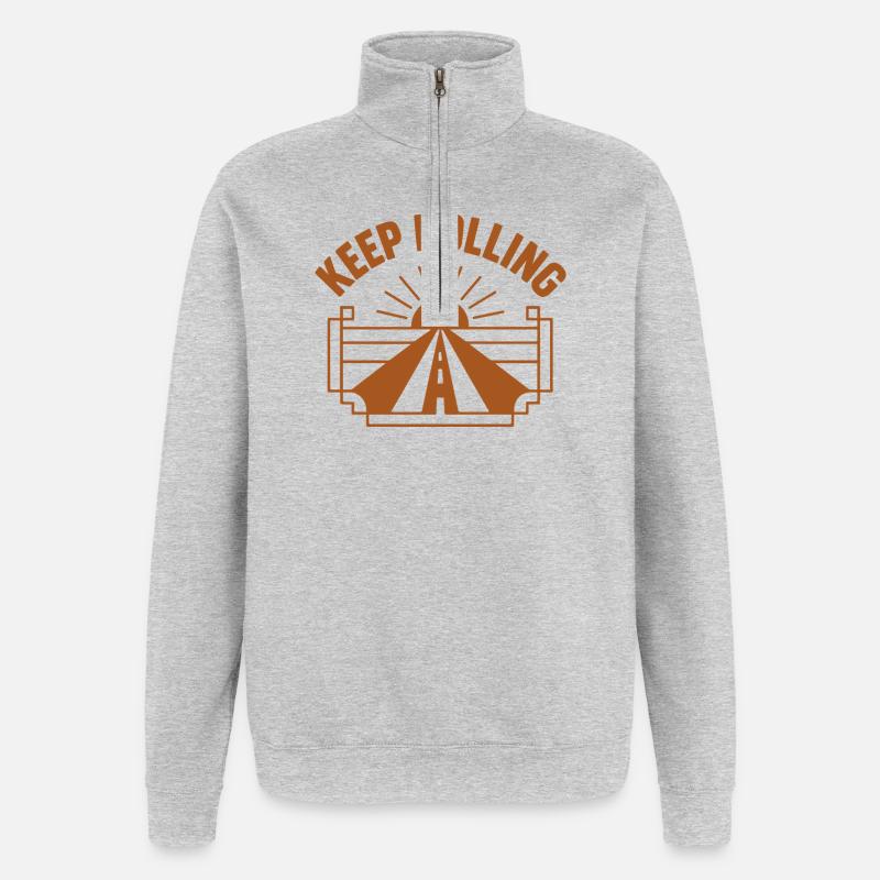 Keep Rolling - Quarter-Zip Sweatshirt - heather grey