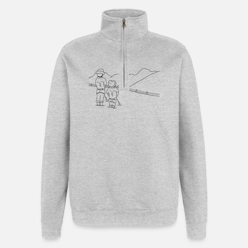 Bieslnde Buam - Sweat à zip 1/4 - gris chiné