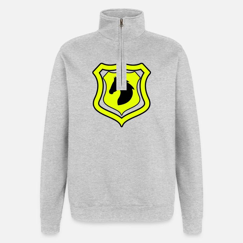 Pferde - Quarter-Zip-Sweatshirt - Grau meliert