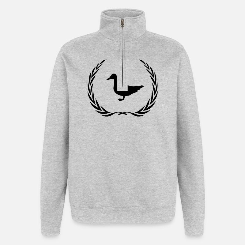 Couronne d’animal de canard - Sweat à zip 1/4 - gris chiné