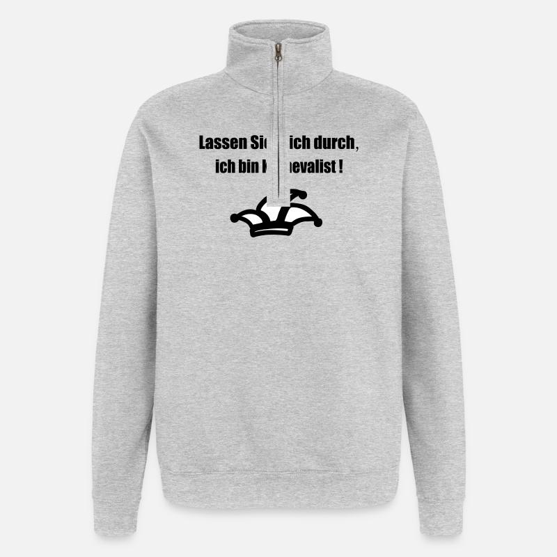 Karnevalist - Quarter-Zip-Sweatshirt - Grau meliert