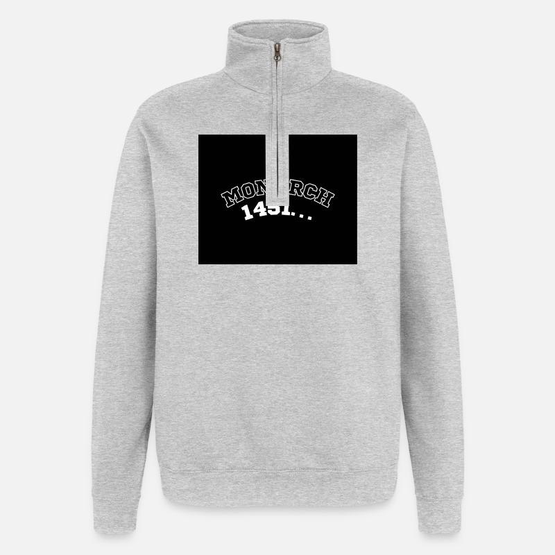 Chronique du monarque de 1451 - Sweat à zip 1/4 - gris chiné