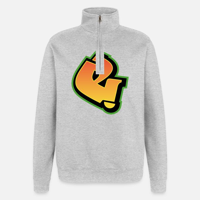 Graffiti Font Wildstyle 01 Letter 'e' - Quarter-Zip Sweatshirt - heather grey
