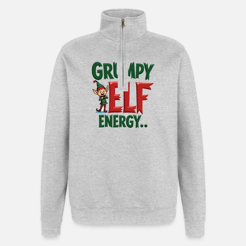 Grumpy Elf Energy Grumpy Imp - Quarter-Zip Sweatshirt - heather grey