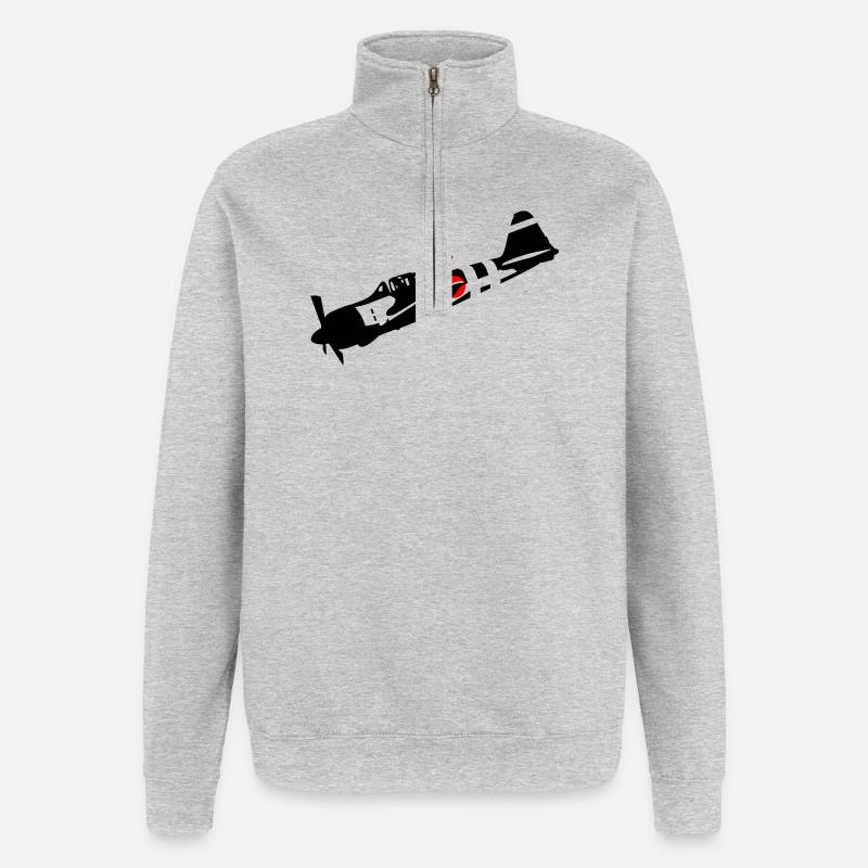 Zero - Quarter-Zip-Sweatshirt - Grau meliert