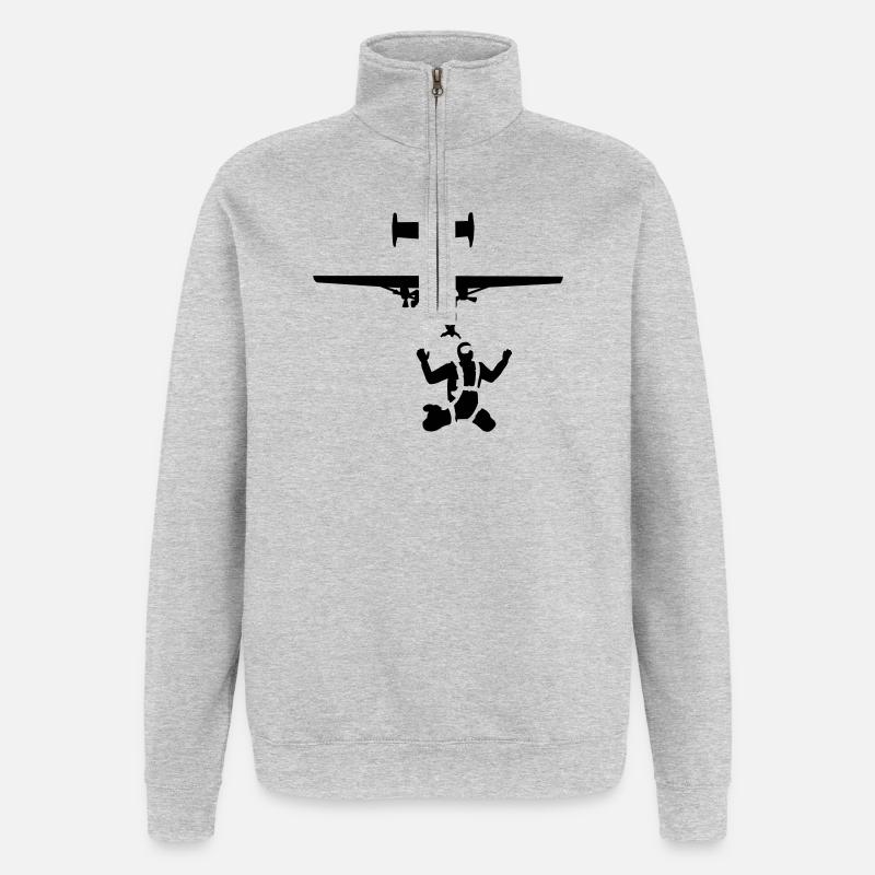 parachutisme - Sweat à zip 1/4 - gris chiné