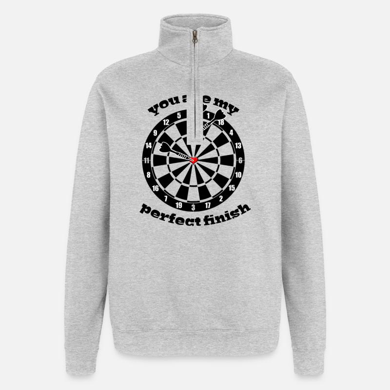 Dart verliebt - Quarter-Zip-Sweatshirt - Grau meliert