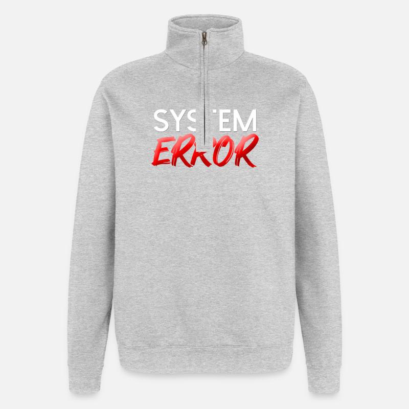 Systemfehler Neon Brush - Quarter-Zip-Sweatshirt - Grau meliert
