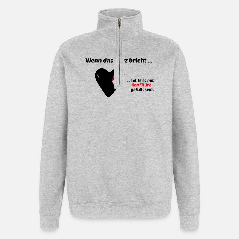 When the heart breaks - Quarter-Zip Sweatshirt - heather grey