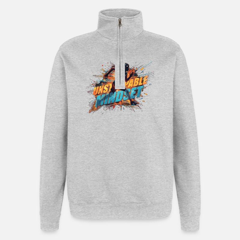 Unstoppable Mindset Runner - Quarter-Zip Sweatshirt - heather grey