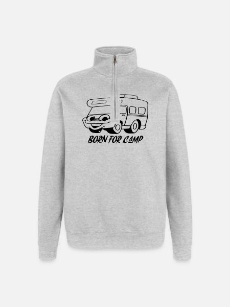 Born for Camp - Quarter-Zip Sweatshirt - heather grey