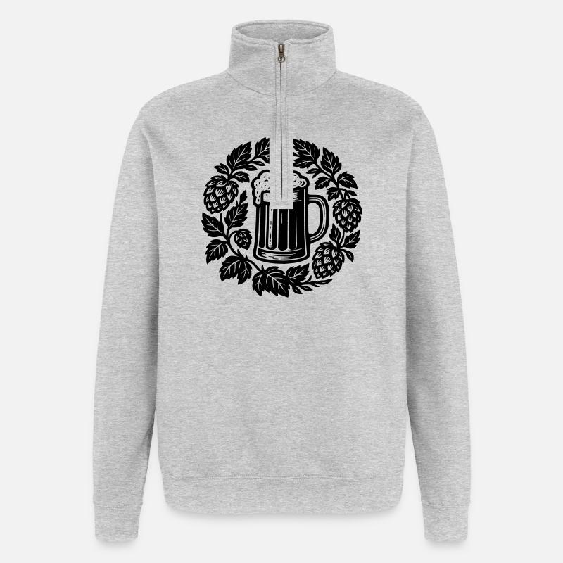 Bier kranz - Sweat à zip 1/4 - gris chiné