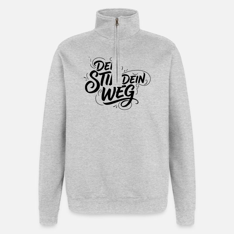 Dein Stil Dein Weg - Quarter-Zip-Sweatshirt - Grau meliert