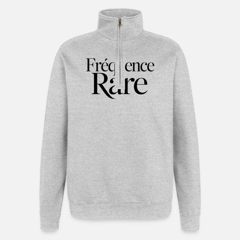 Fréquence Rare - Sweat à zip 1/4 - gris chiné