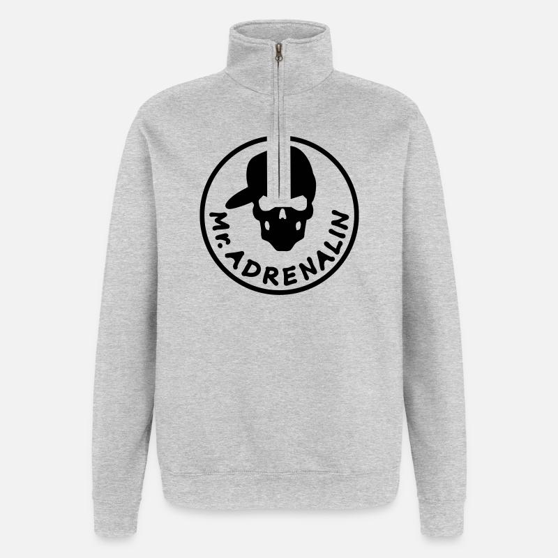 Mr. Adrenalin - Quarter-Zip-Sweatshirt - Grau meliert