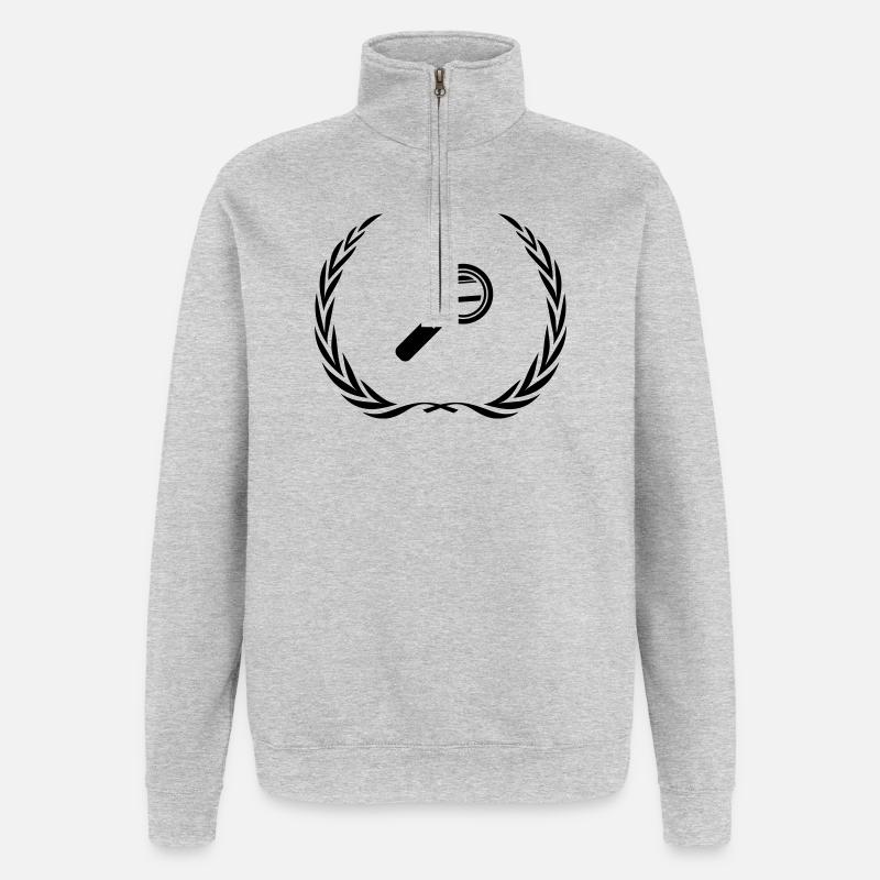 Lupe Symbol Kranz - Quarter-Zip-Sweatshirt - Grau meliert