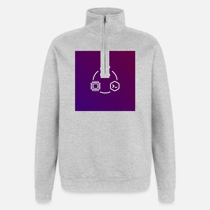 Outil de code de puce TechKreis - Sweat à zip 1/4 - gris chiné