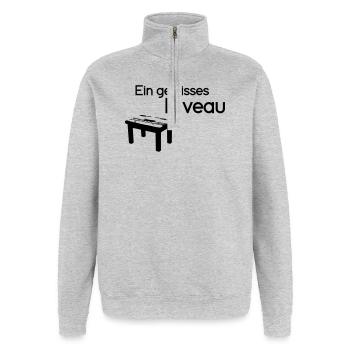Ein gewisses Niveau - Quarter-Zip-Sweatshirt - Grau meliert - Vorne - AI Model Female 172 light (172cm) & AI Model Male 178 dark (178cm)