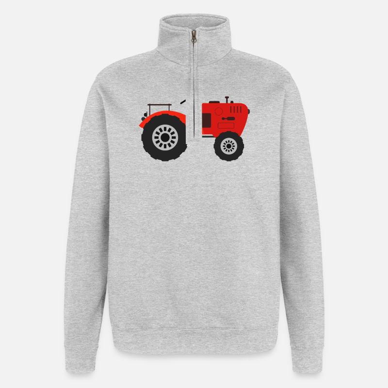 Traktor - Quarter-Zip-Sweatshirt - Grau meliert