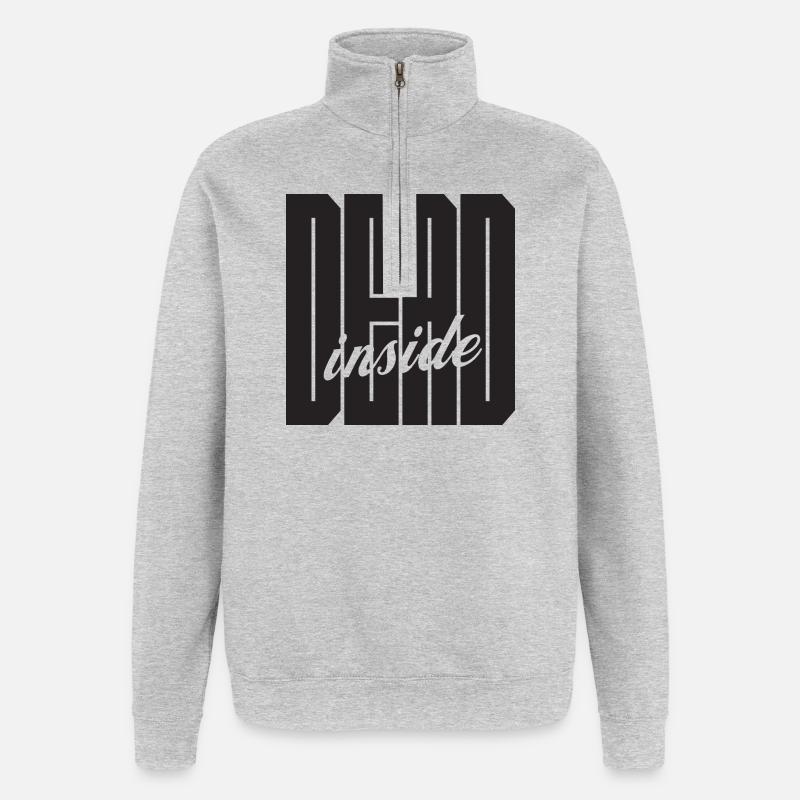 Dead Inside bold logo - Quarter-Zip Sweatshirt - heather grey