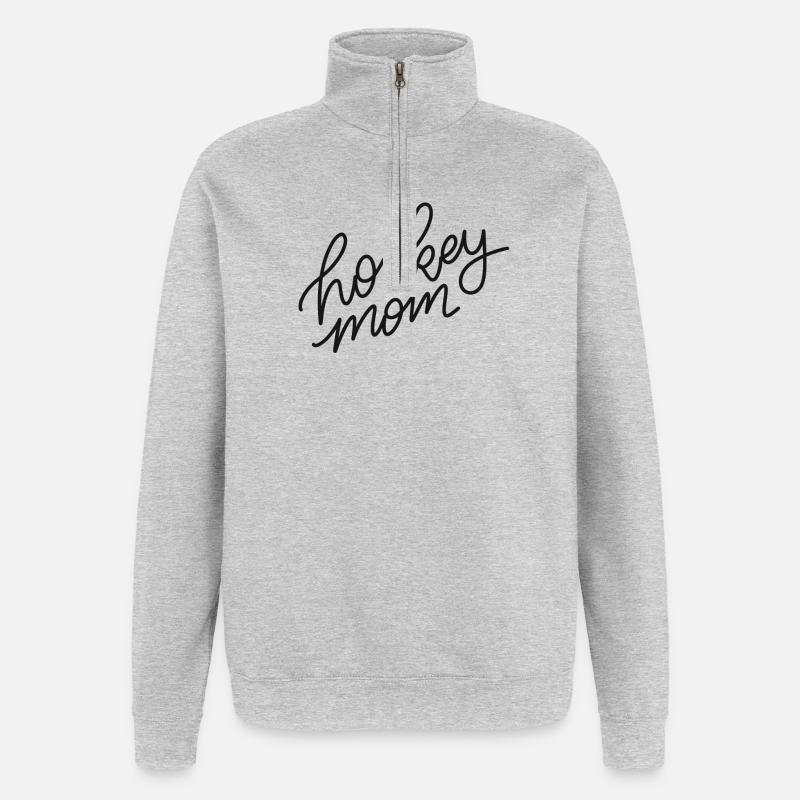 Hockey Mom Script Logo - Sweat à zip 1/4 - gris chiné