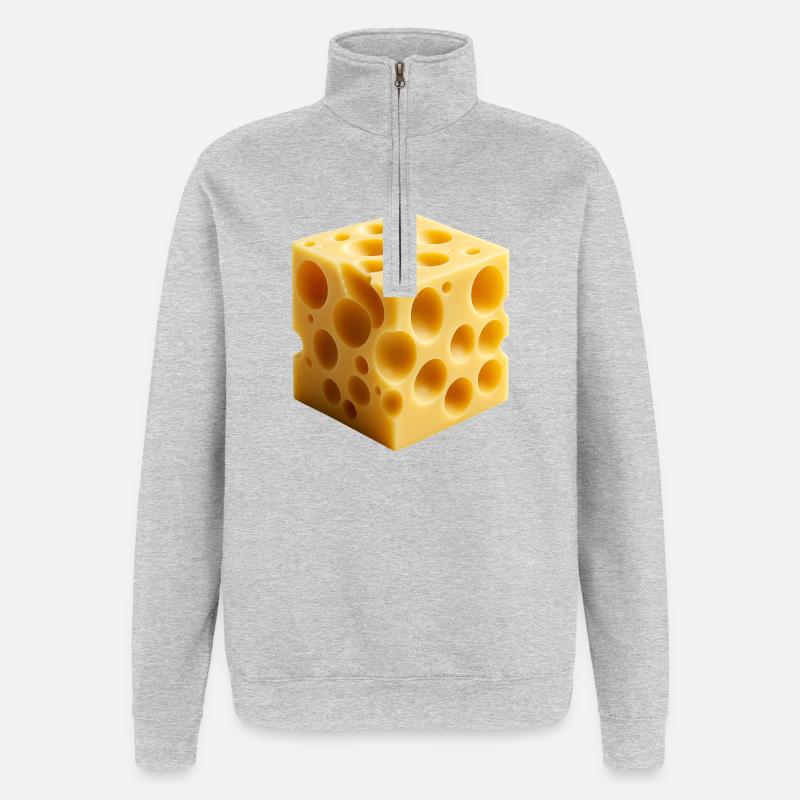 Costume de fromage - Sweat à zip 1/4 - gris chiné