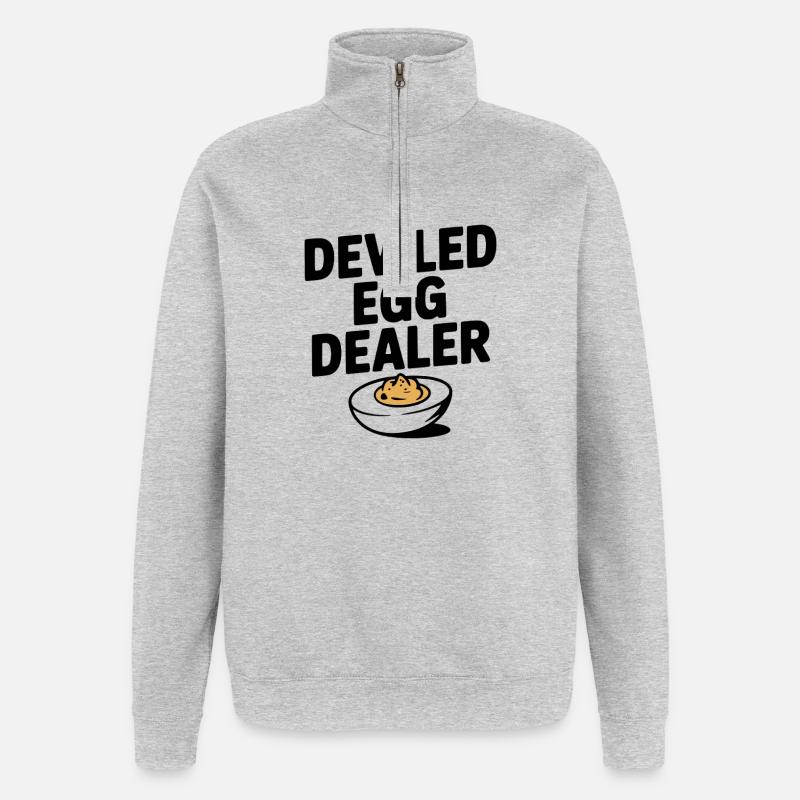 Deviled Egg Dealer - Quarter-Zip Sweatshirt - heather grey