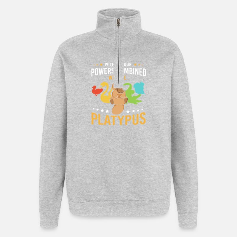 Schnabeltier - Quarter-Zip-Sweatshirt - Grau meliert