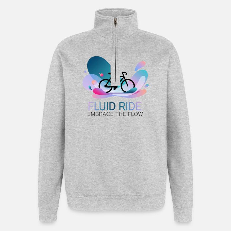 Fluid Ride Umarme den Flow - Quarter-Zip-Sweatshirt - Grau meliert