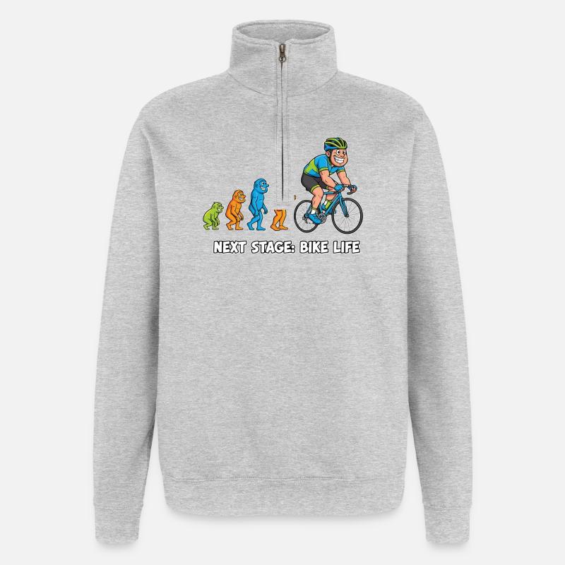 Évolution vers la vie vélo-vélo - Sweat à zip 1/4 - gris chiné