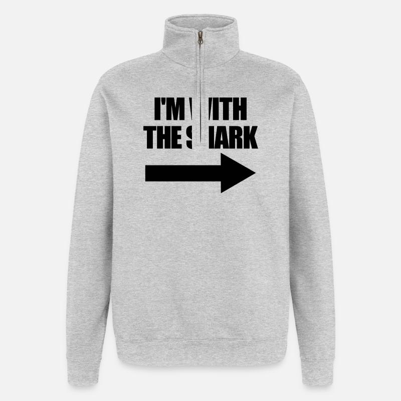 Déguisement de requin pour enfants – Parents : I’m with the Ha - Sweat à zip 1/4 - gris chiné