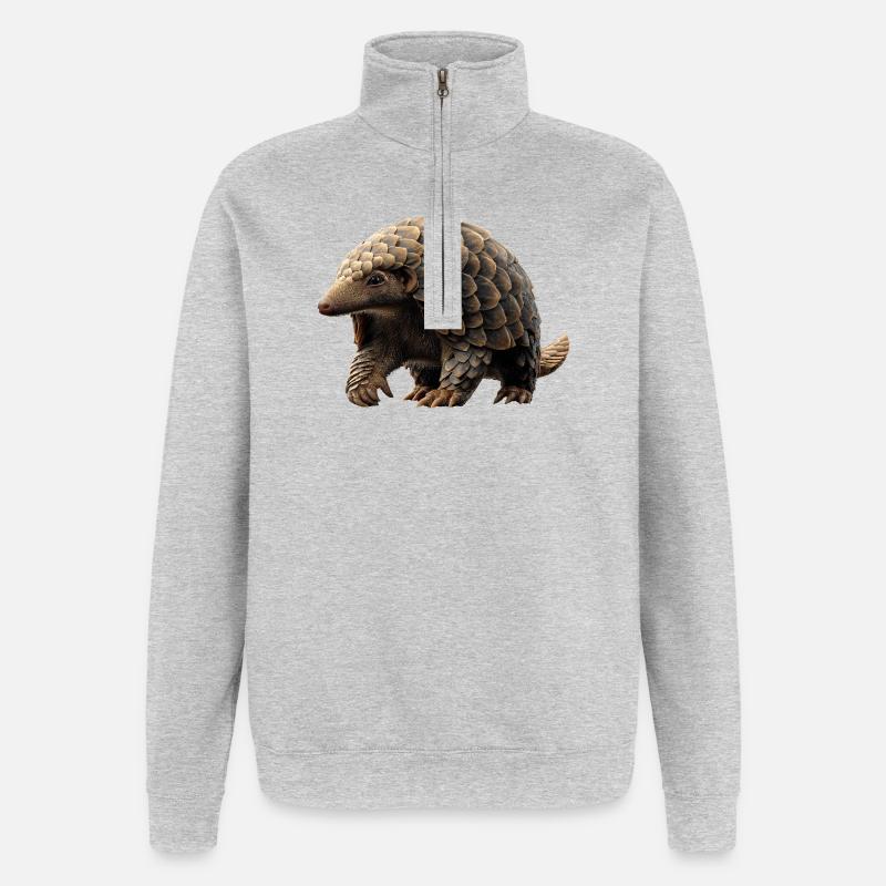 Pangolin Pangolin Pomme de pin Pangolins - Sweat à zip 1/4 - gris chiné