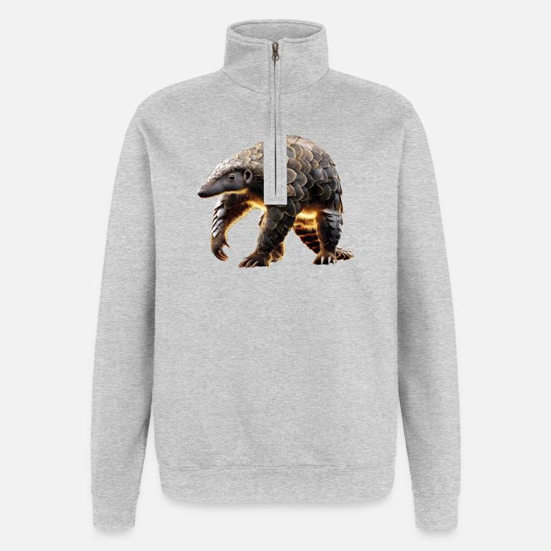 Pangolin Pangolin Pine Cone Pangolins - Quarter-Zip Sweatshirt - heather grey